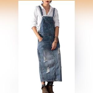 Women's Casual Blue Denim Overall Dress